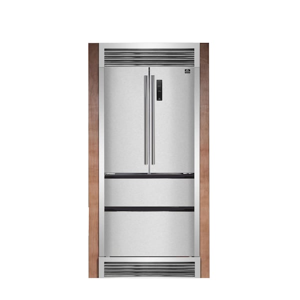 Forno Bovino 37In. French Door Stainless Steel Refrigerator Decorative Grill FFFFD1907-37SG - main